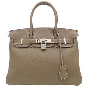 HERMES Birkin 30 Handbag, □M stamp, 2009, Togo leather, Etoupe color, Silver ...